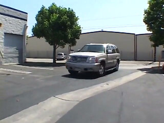 Ebony honey sucks white dude's pole in the car then they go home to fuck