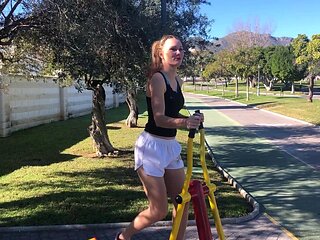 Beautiful big titted teen outdoor masturbation