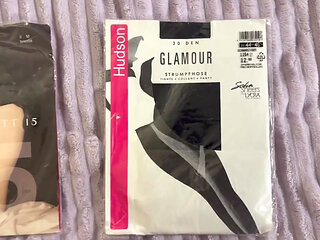 Footjob in Black Pantyhose in a Cottage