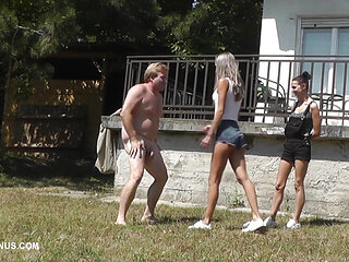 Dyanna and Tatjana Are Playing in the Garden!