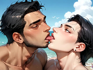 A Muscular Dude Likes an Ass-fuck Climax on the Beach, Covered in Enjoy Jam - the Best Gay XXX!