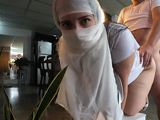 Religious Muslim gets cum in her ass after hard fucking - Hijab Hookup