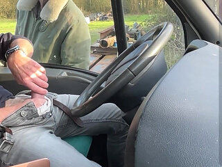 Just waiting in my truck, then he walked up
