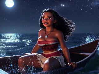 Moana with Massive Breasts and Huge Ass in Passionate Semi Nude Erotic Tropical Islands Scenes