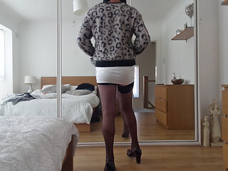new Jumper, panty's,, high heels ,leather , stockings. my Tiger x