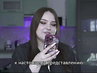 Curvy Russian MILF dominates husband in strapon POV fuck