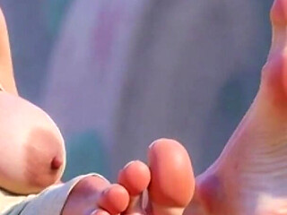 Giantess Old Granny Foot Slave Worship - Tiny Man Licking Her Giant Feet