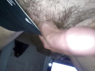 Close up cock play (reverse view)