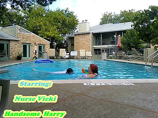 BBW Nurse Vicki Play Time in the Pool with Handsome Harry