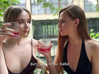 Threesome Sex on the First Date! Lucky Guy Fucks Two 19-year-old Stepsisters!