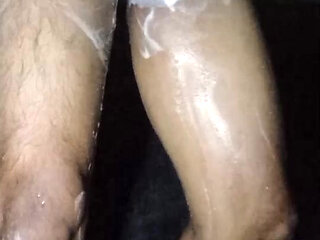 Taking bath with masturbate inside bathroom