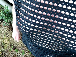 Right next to the cornfield, her tits beaten