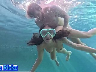 UNDERWATER Suck and Fuck! Crazy Swimming Pool Sex