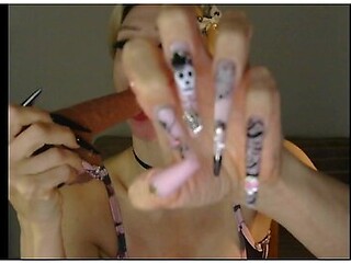 Halloween Nails And Sloppy Face. Cum On My Fucking Tongue. 3 Min En