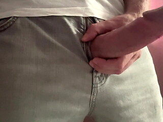 Mr Big Dick UK strokes the big cock, teasing it, before unleashing the huge meat