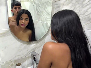 Little sex addict challenges her stepbrother who makes her reach orgasm gives her a big surprise