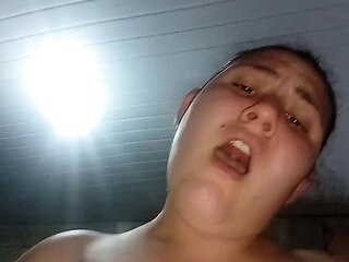 POV Anal Blowjob Cumface with Big Ass Latina BBW