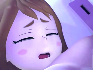Uraraka masturbandose