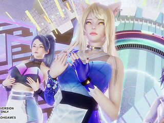 [MMD] KPop Demon Hunters - HUNTRX - Golden Ahri Akali Kaisa Sexy Kpop Dance League of Legends Hentai Uncensored 4K 60FPS