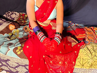A Naughty Desi Couple in a Red Saree Gets Carried Away in a Secret Bedroom Encounter Full of Dirty Talk Forbidden Desires and