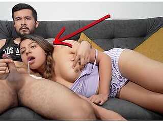 Why Is My Stepbrother Fucking My Mouth? Risky Oral Creampie On The Couch