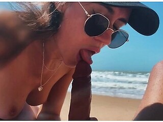 Teen Girl On A Wild Nudist Beach Jerks Off, Sucks Dick, Shows Legs Public Outdoor, Blowjob