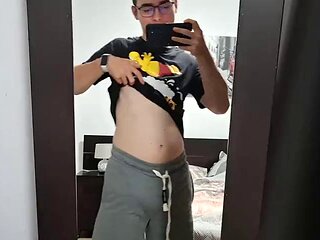 Cute boy Jerking His Big Dick  Moaning while CUMMING HARD