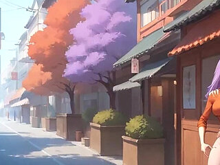 Purple Hair Sensation: Tokyo Alley Cum Drip