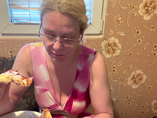 Eating everything, burping and farting