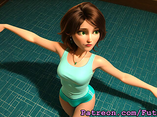 Futanari Aunt Cass - Masturbating, Cumshots, Self Sucking