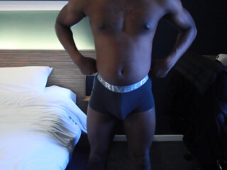 Black Stud Showing off Underwear and Gooning, Getting Hard and Showing Muscle Butt and BBC