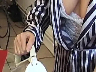 French Cheating Wife Shows Off Big Tits While Riding and Sucking Cock