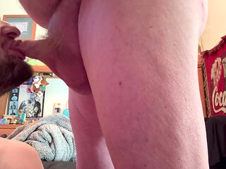 Grandpa unloads into my mouth