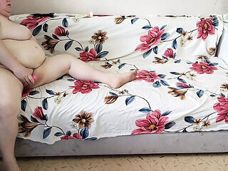 Stepmom with Big Natural Tits Masturbates Her Hairy Pussy with Sex Toys