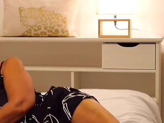 Selena's evening relaxation games dressed in bed