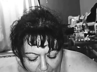 Stepdaddy's Big Black Cock Makes Amateur MILF Squirt and Suck