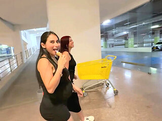 Pregnant Teen Jenifer Play Fucks Friend After Mall - Public Outdoor Threesome Creampie