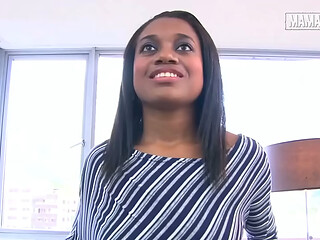 Curvy Ebony Latina in a Tight Dress... He Can'_t Wait to Fuck Her Bare