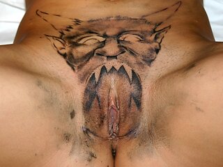 Alira Astro Gets Her Famous Demon Head Tattoo on her Pussy - AltErotic