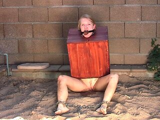Blonde amateur chick in solo bdsm