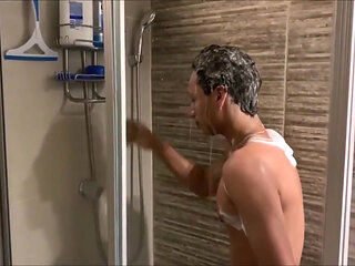 Jock Walking in to Take a Shower While Being Recorded