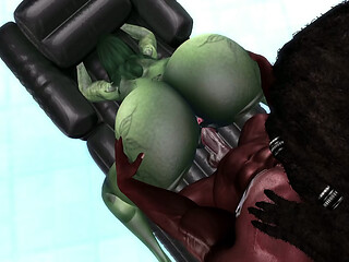 Second Life Black man fucks she hulk