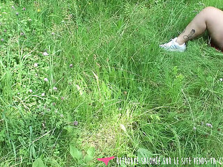 French BBW Amateur Fingering Her Hairy Pussy Outdoor - Big Natural Tits & Big Ass
