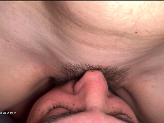 Husband buries his face in my pussy, drinks my squirt and swallows every drop