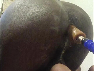 Femboy Addicted to Dildo hands free Creamy orgasms on Fuck machine
