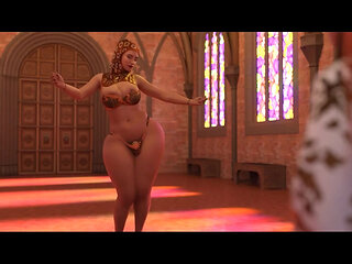 Queen Royally Rewards An Exotic Futa Dancer with blowjob