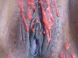 OMG. Putting candle wax on and finger until cum come out , With huge Squirt