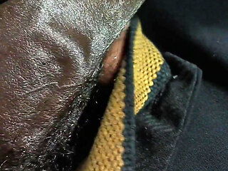 Stroking BBC With Oil At Work