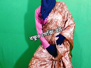 Sex with friend's wife wearing a very beautiful and sexy saree