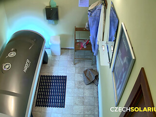 Czech Solarium 159: Model Masturbates in the Solarium for the Cameras